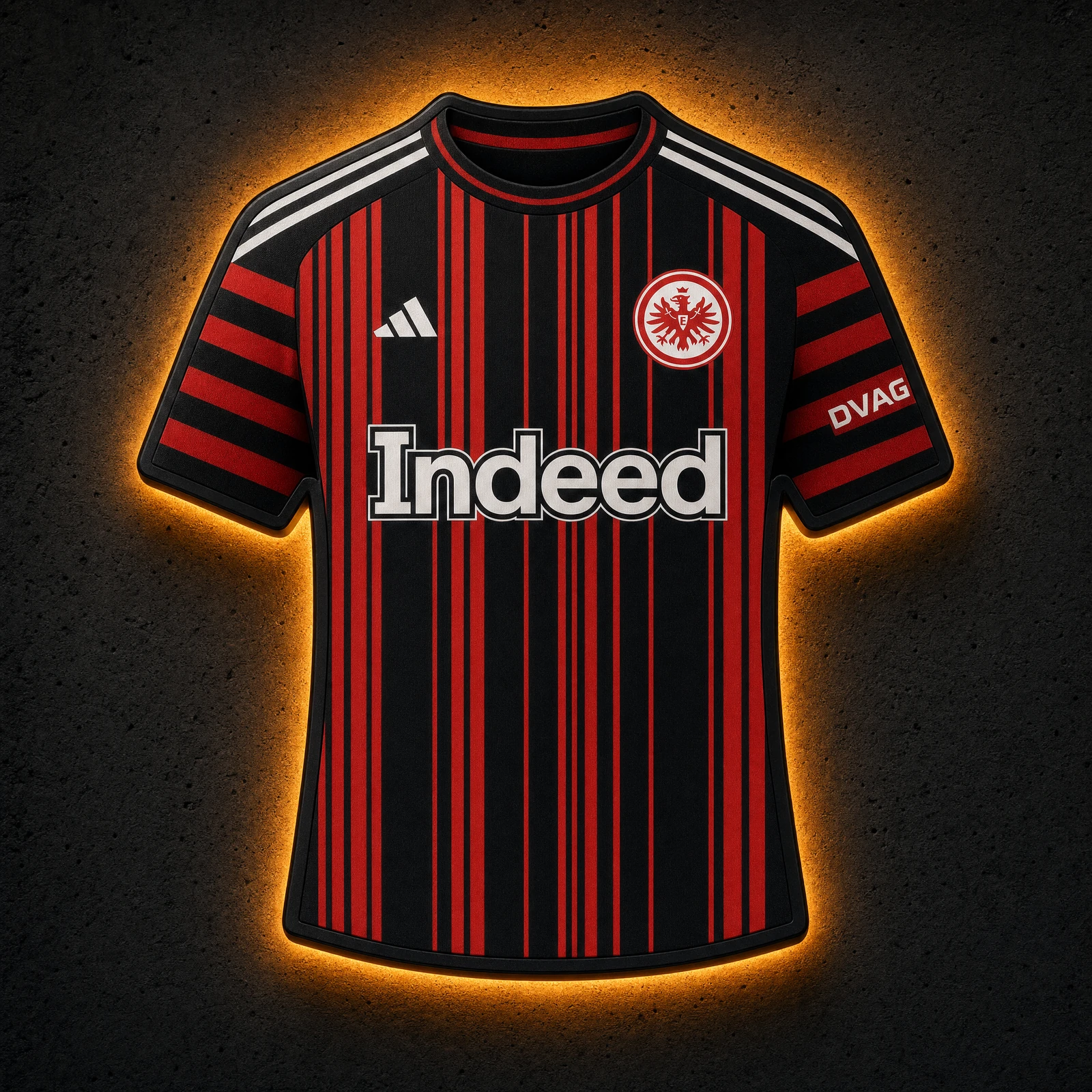 Eintracht Frankfurt Heimtrikot 2026/27 LED-Trikot-Lampe — Frontansicht, beleuchtet