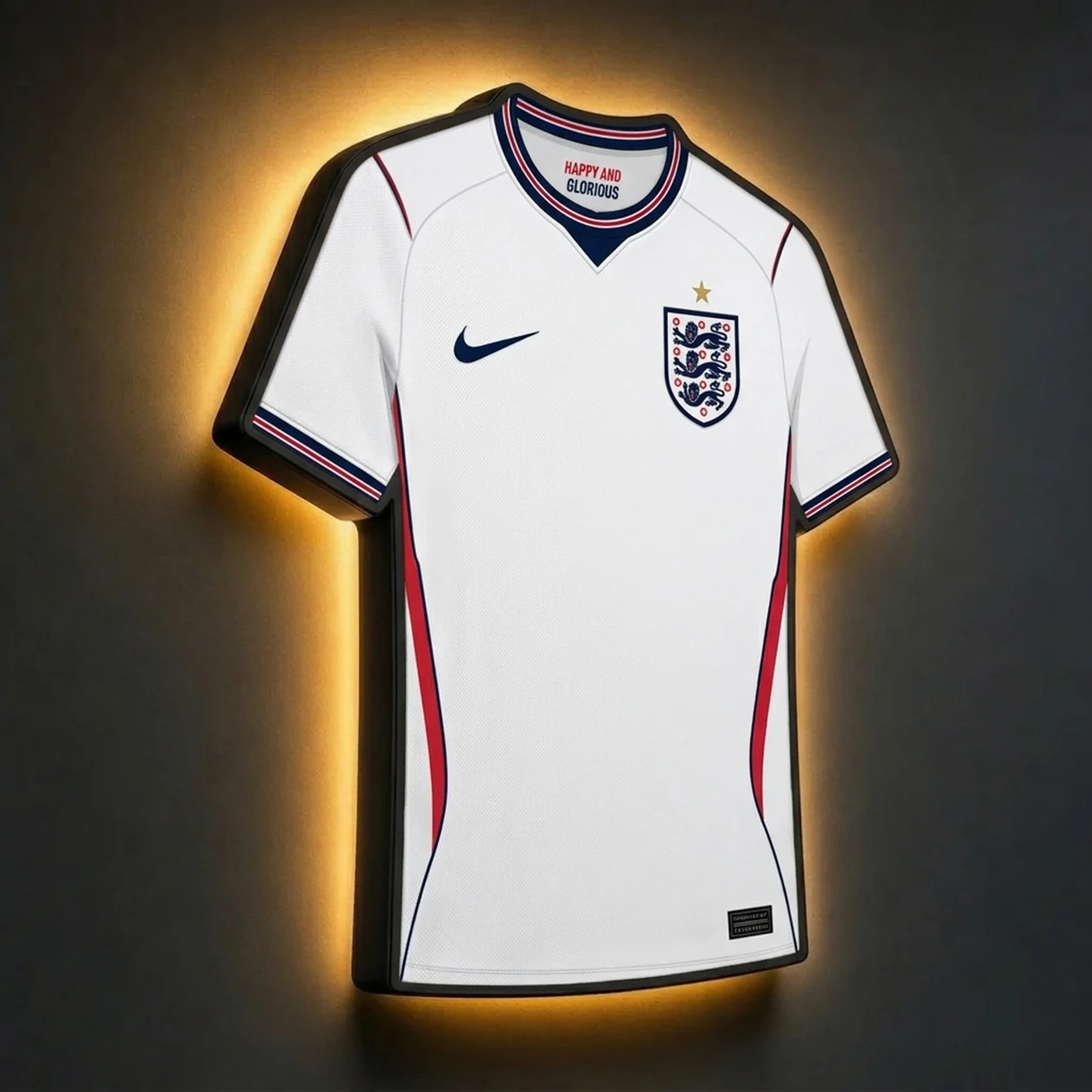 England WM 2026 LED-Trikot-Lampe (personalisiert mit Wunschname + Nummer)