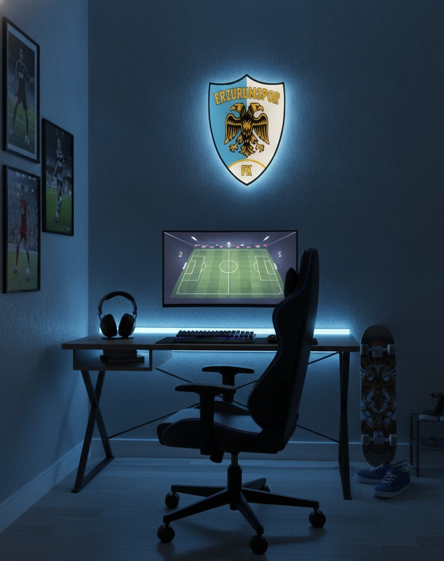 Erzurumspor LED-Leuchtschild Wanddeko Fandeko Geschenk - Mockup