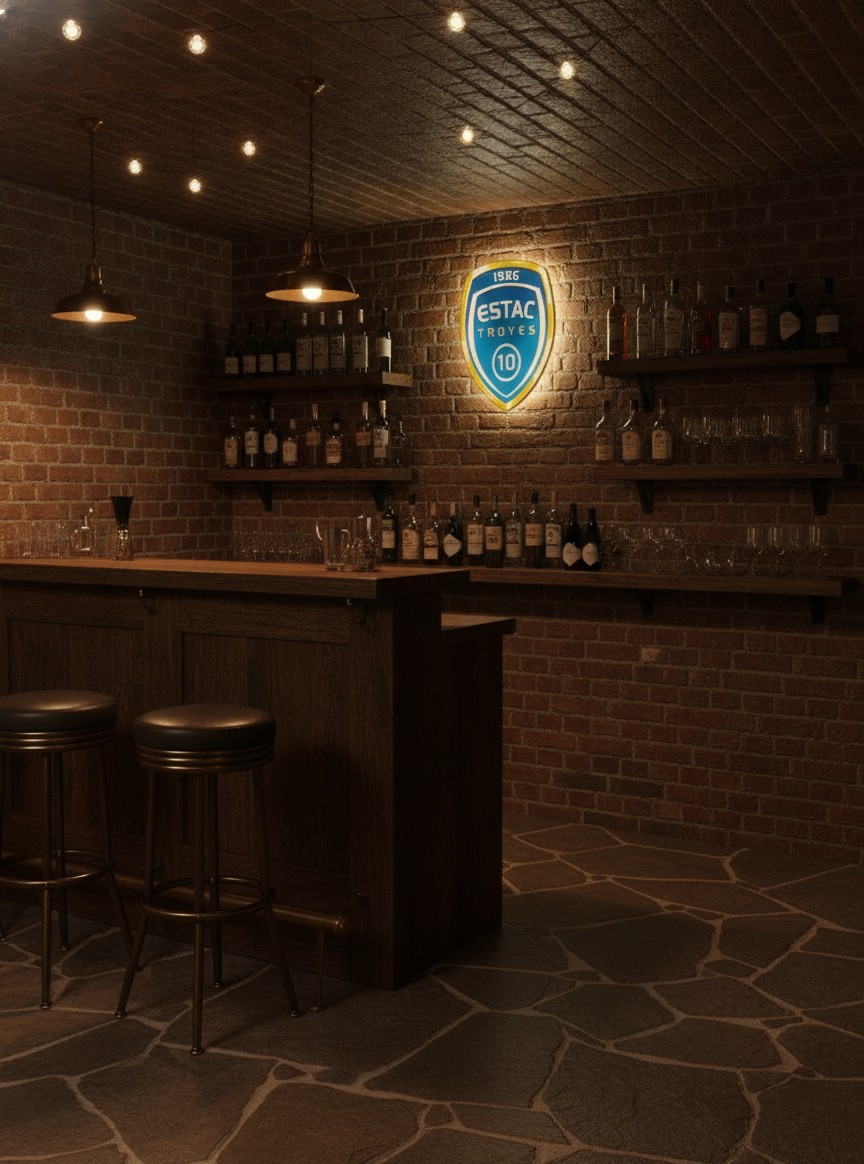 ES Troyes AC LED-Leuchtschild Wanddeko Fandeko Geschenk - Mockup