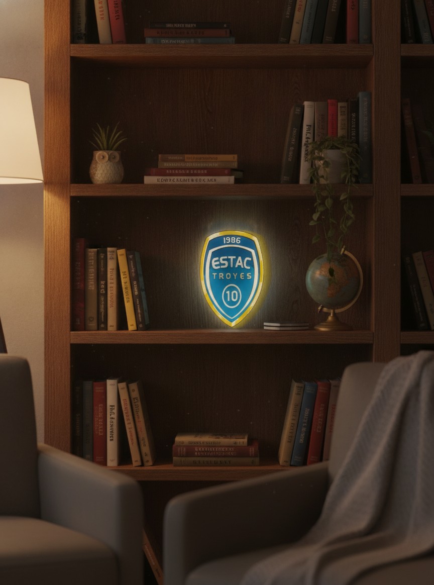 ES Troyes AC LED-Leuchtschild Wanddeko Fandeko Geschenk - Mockup