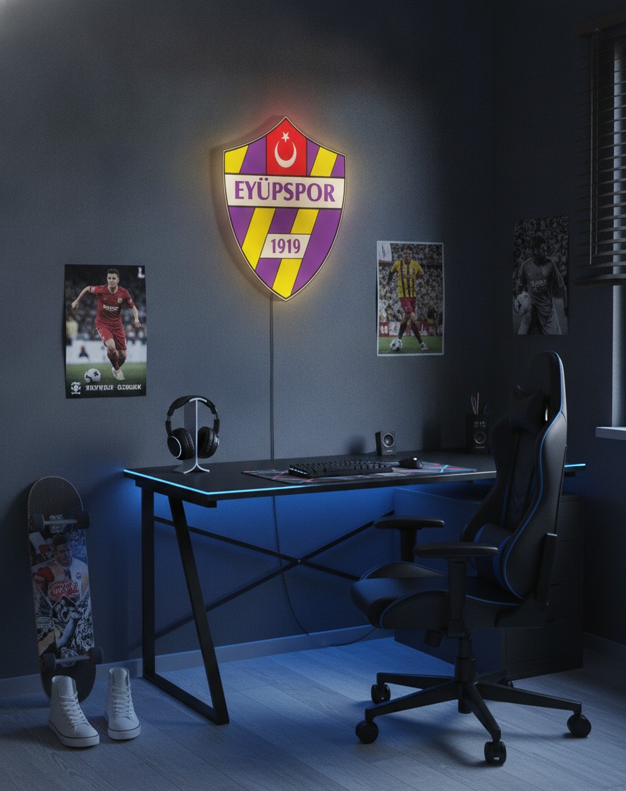 Eyüpspor LED-Leuchtschild Wanddeko Fandeko Geschenk - Mockup