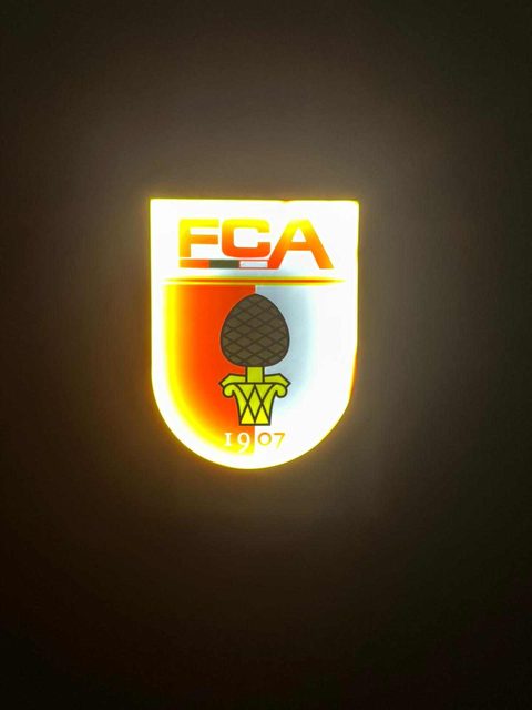 FC Augsburg LED Leuchtschild mit Wappen - Fanraum Wanddeko