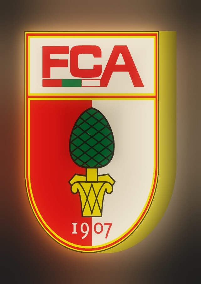 FC Augsburg LED-Leuchtschild leuchtend