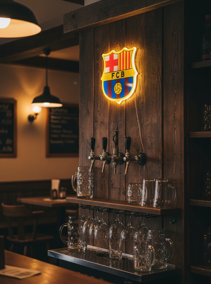 FC Barcelona LED-Lampe Wanddeko Fanartikel Geschenk - Mockup