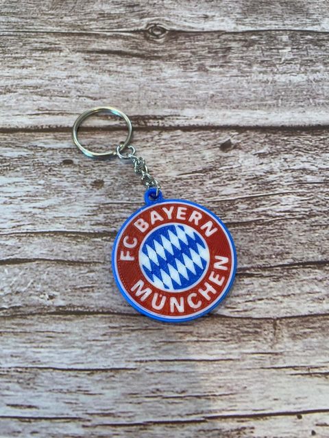 FC Bayern München Schlüsselanhänger mit offiziellem FCB Logo in Rot und Weiß
