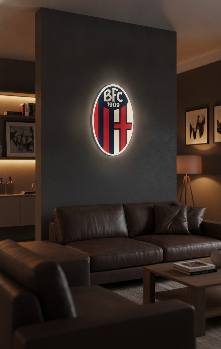 FC Bologna LED-Leuchtschild Wanddeko Fandeko Geschenk - Mockup