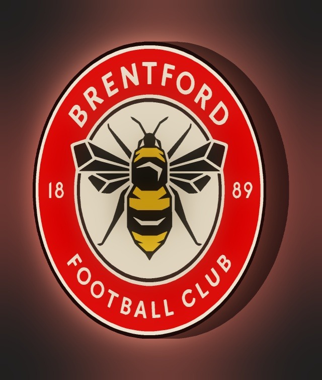 FC Brentford LED-Leuchtschild leuchtend