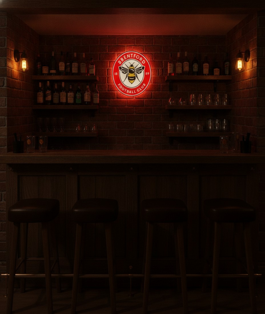 FC Brentford LED-Leuchtschild Wanddeko Fandeko Geschenk - Mockup