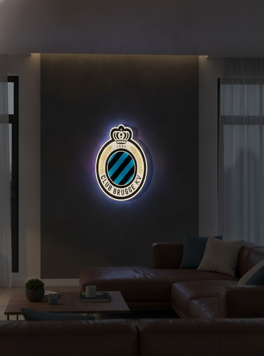 FC Brügge LED-Leuchtschild Wanddeko Fandeko Geschenk - Mockup