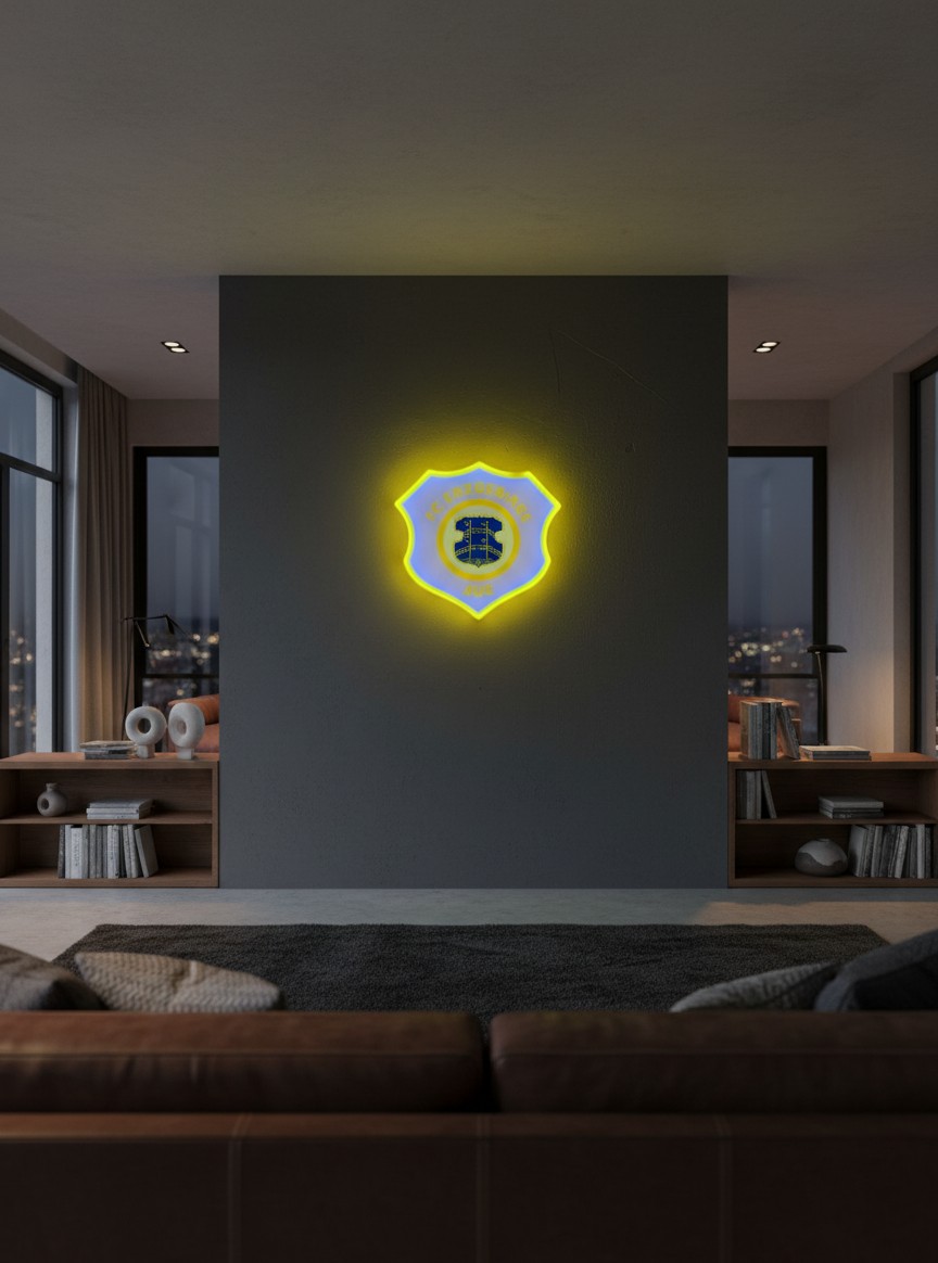 FC Erzgebirge Aue LED-Leuchtschild Fandeko Geschenk - Mockup