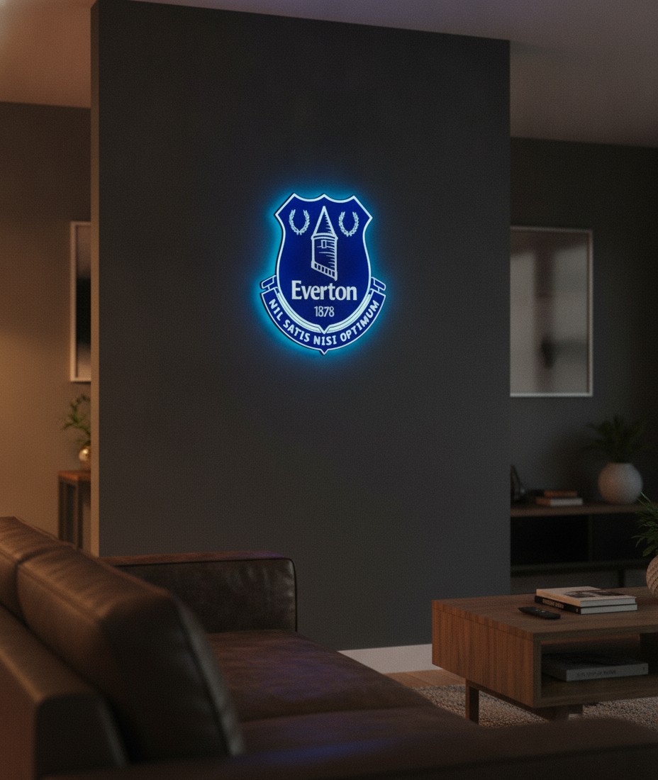 FC Everton LED-Leuchtschild Wanddeko Fandeko Geschenk - Mockup