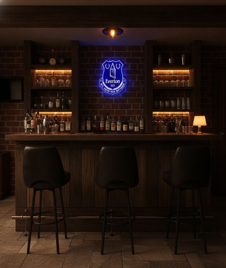 FC Everton LED-Leuchtschild Wanddeko Fandeko Geschenk - Mockup