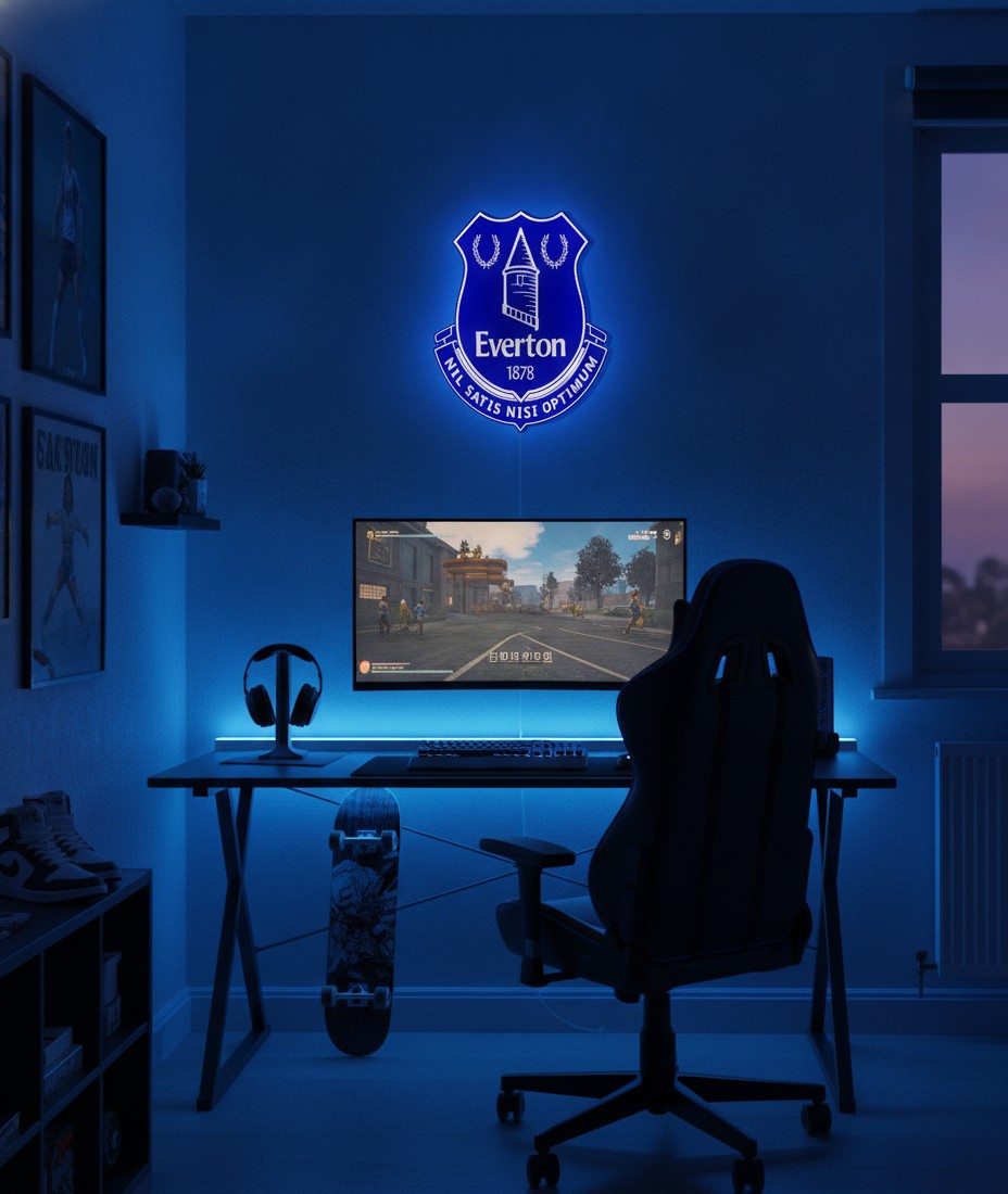 FC Everton LED-Leuchtschild Wanddeko Fandeko Geschenk - Mockup