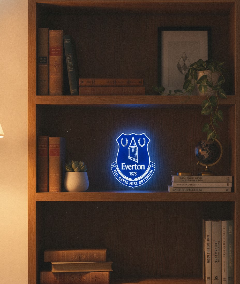 FC Everton LED-Leuchtschild Wanddeko Fandeko Geschenk - Mockup
