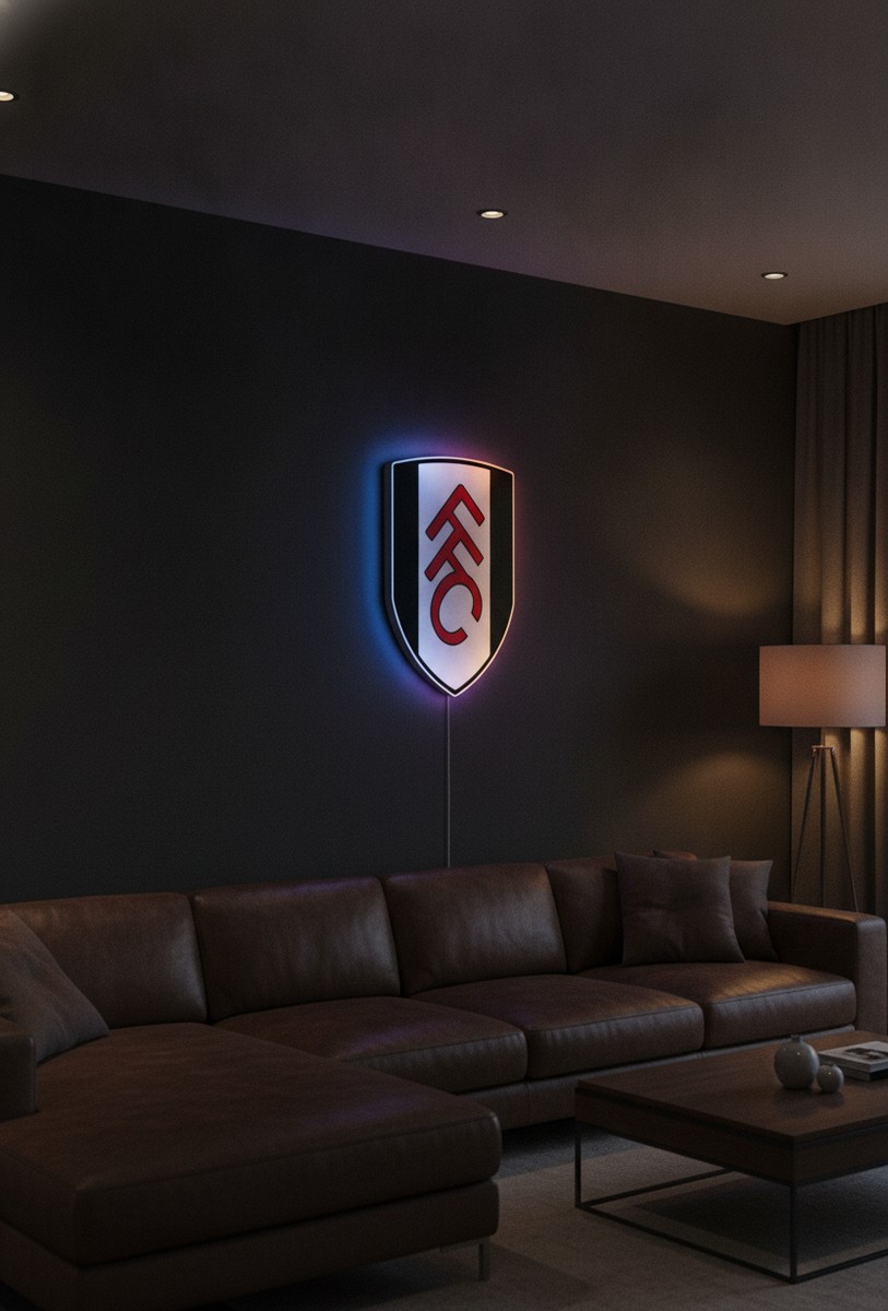 FC Fulham LED-Leuchtschild Wanddeko Fandeko Geschenk - Mockup