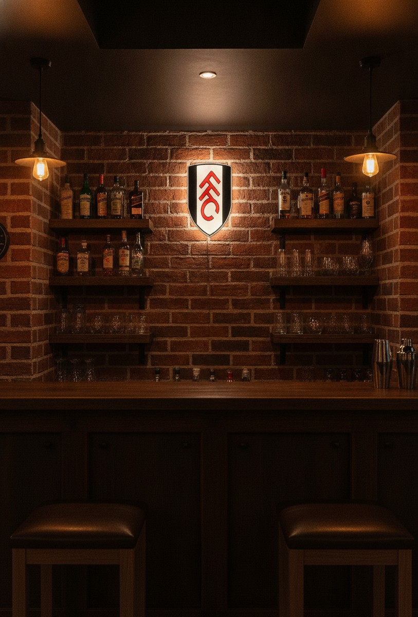 FC Fulham LED-Leuchtschild Wanddeko Fandeko Geschenk - Mockup