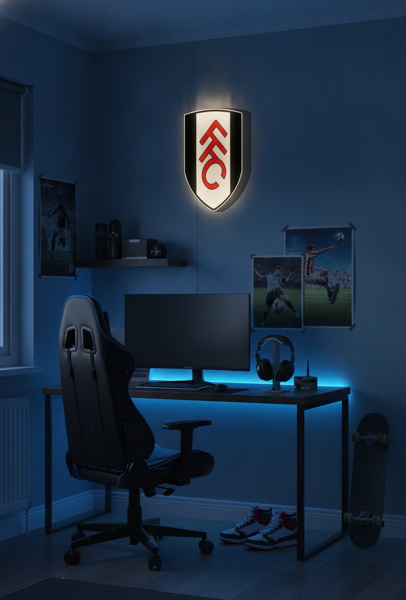 FC Fulham LED-Leuchtschild Wanddeko Fandeko Geschenk - Mockup
