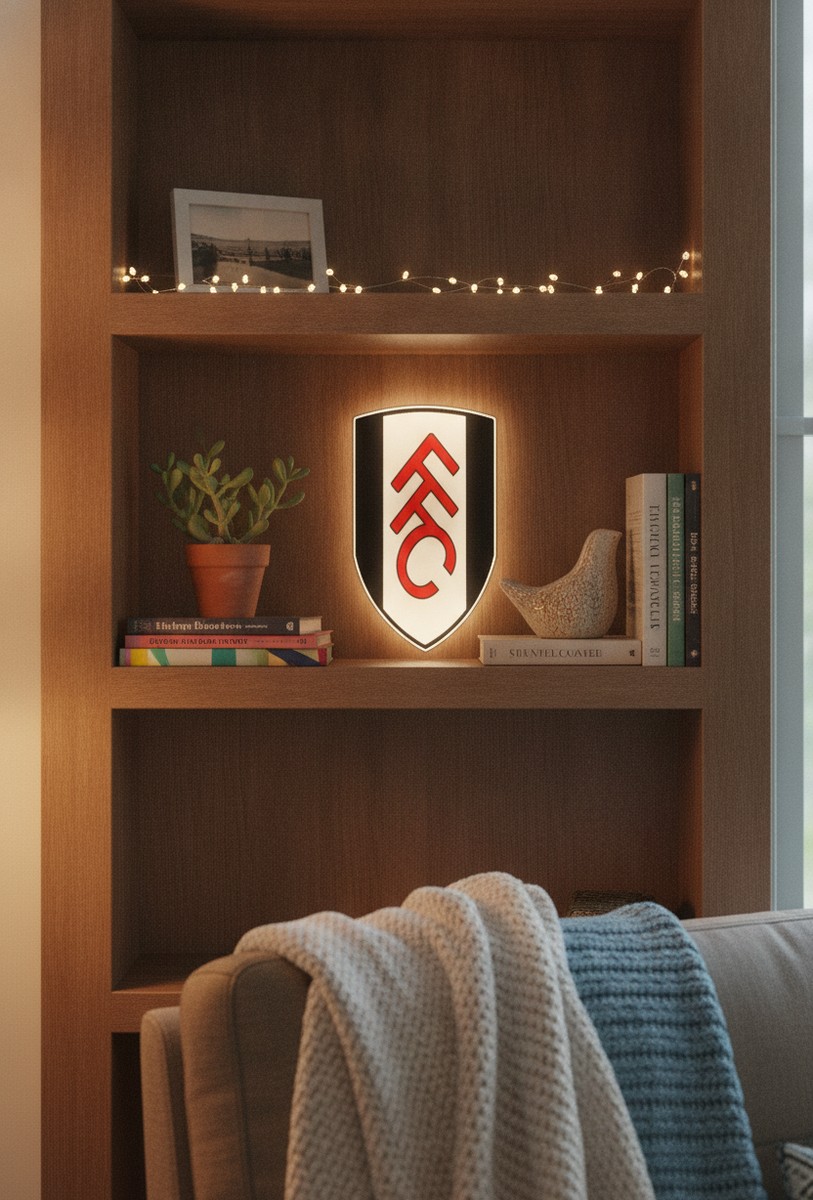 FC Fulham LED-Leuchtschild Wanddeko Fandeko Geschenk - Mockup
