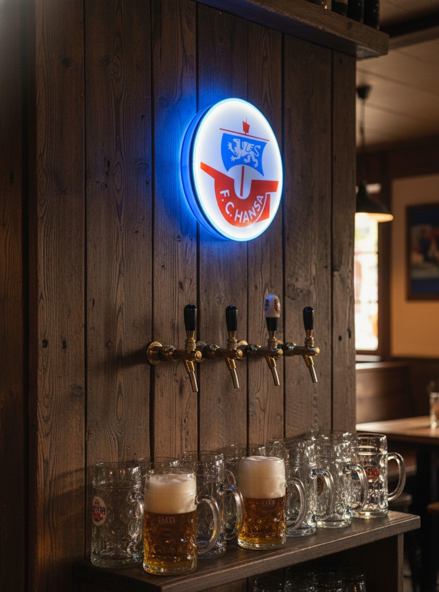 FC Hansa Rostock LED-Leuchtschild - Mockup