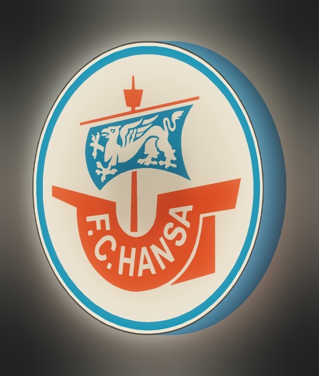 FC Hansa Rostock LED-Leuchtschild leuchtend