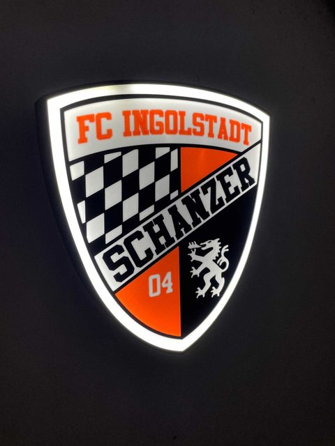 FC Ingolstadt LED Lampe mit 3D-Leuchteffekt – Wanddeko für Fans