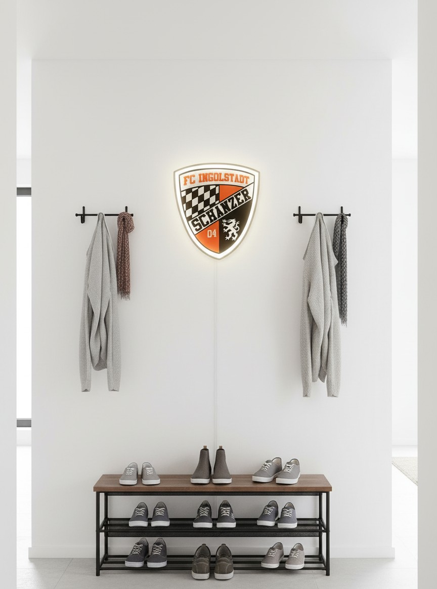 FC Ingolstadt LED-Lampe-Leuchtschild Wanddeko - Mockup