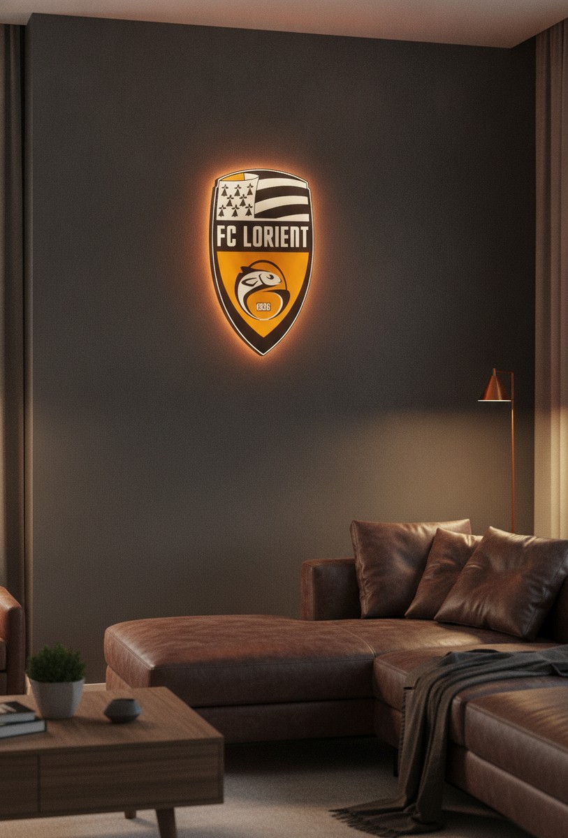 FC Lorient LED-Leuchtschild Wanddeko Fandeko Geschenk - Mockup