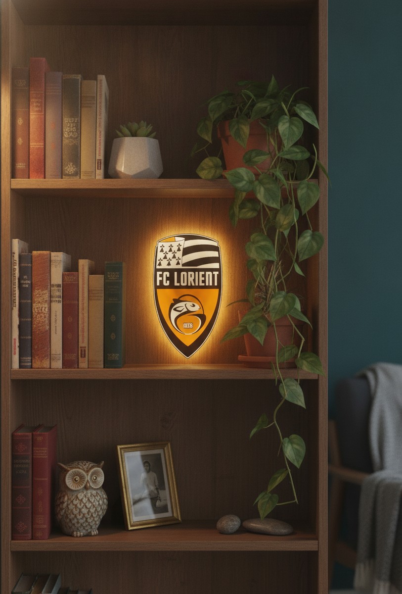 FC Lorient LED-Leuchtschild Wanddeko Fandeko Geschenk - Mockup