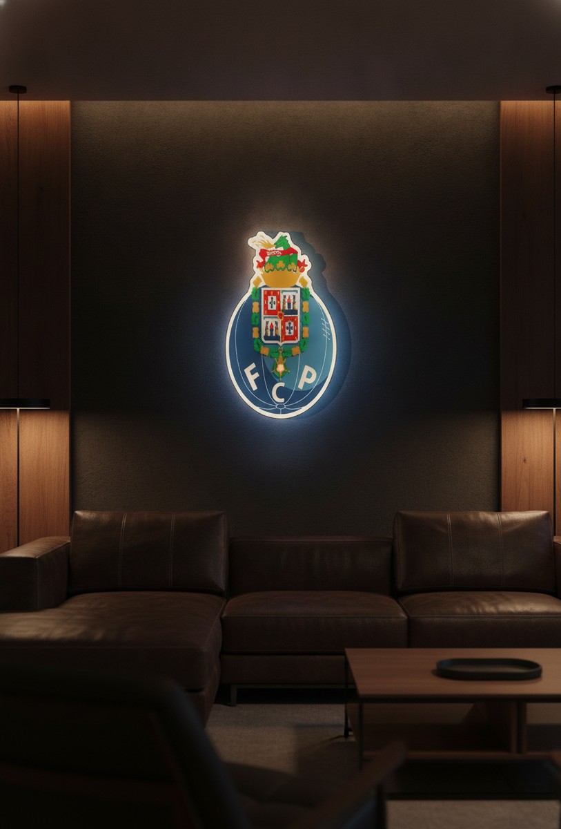 FC Porto LED-Leuchtschild Wanddeko Fandeko Geschenk - Mockup