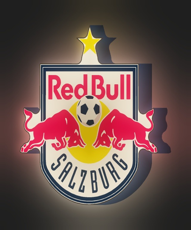 FC Red Bull Salzburg LED-Leuchtschild leuchtend