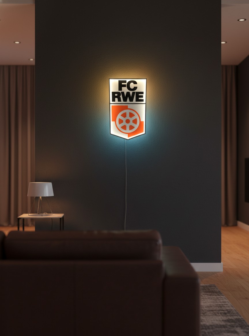 FC Rot-Weiß Erfurt LED-Leuchtschild Fandeko Geschenk - Mockup