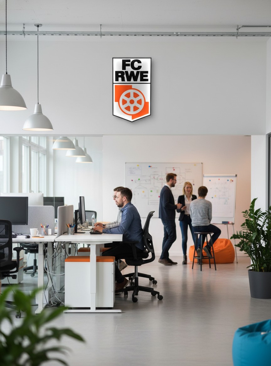 FC Rot-Weiß Erfurt LED-Leuchtschild Fandeko Geschenk - Mockup