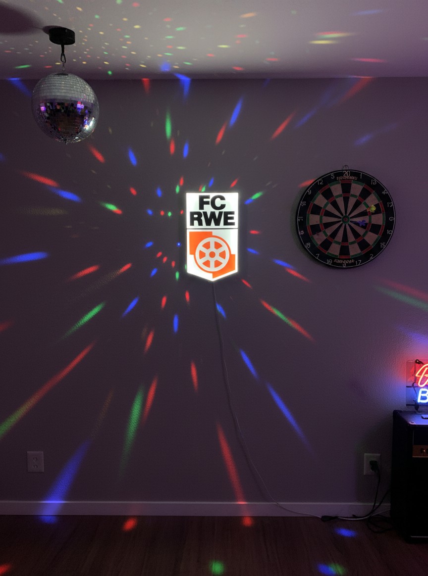 FC Rot-Weiß Erfurt LED-Leuchtschild Fandeko Geschenk - Mockup