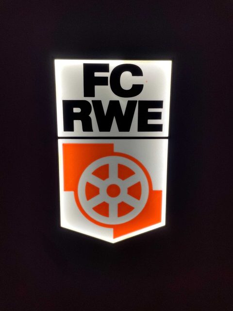 FC Rot-Weiß Erfurt LED Leuchtschild mit 3D-Effekt und Vereinslogo