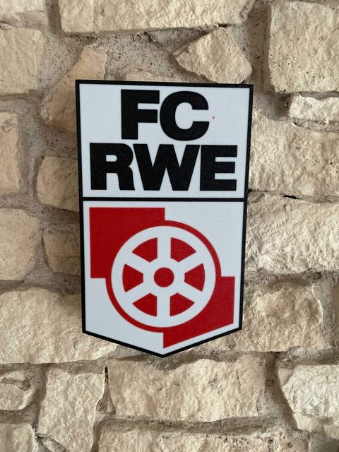 RWE LED Schild beleuchtet - Fandeko Geschenk für Rot-Weiß Erfurt Fans