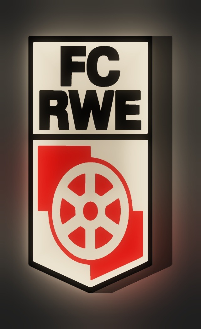 Rot-Weiß Erfurt LED-Leuchtschild leuchtend