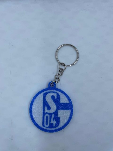FC Schalke 04 Schlüsselanhänger in offiziellen Vereinsfarben Blau Weiß