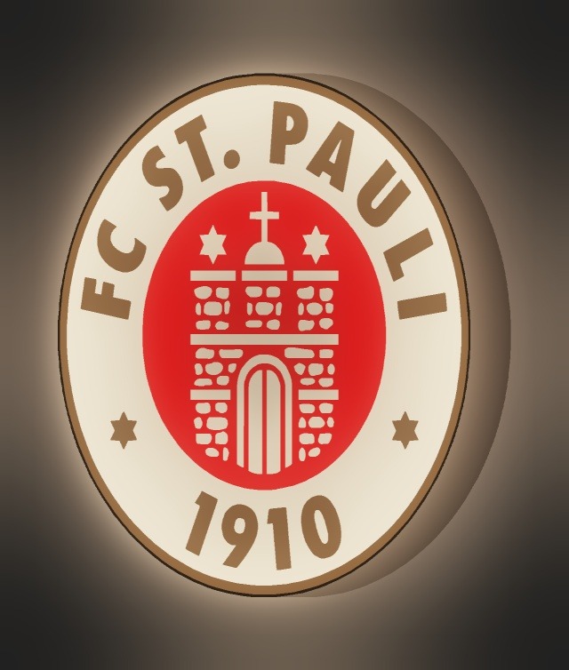 FC St. Pauli LED-Leuchtschild leuchtend
