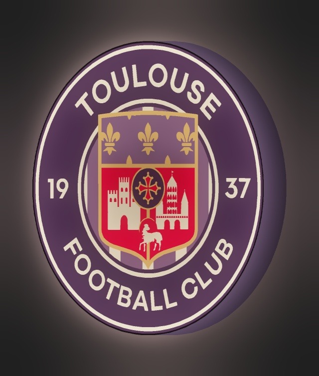 FC Toulouse LED-Leuchtschild leuchtend