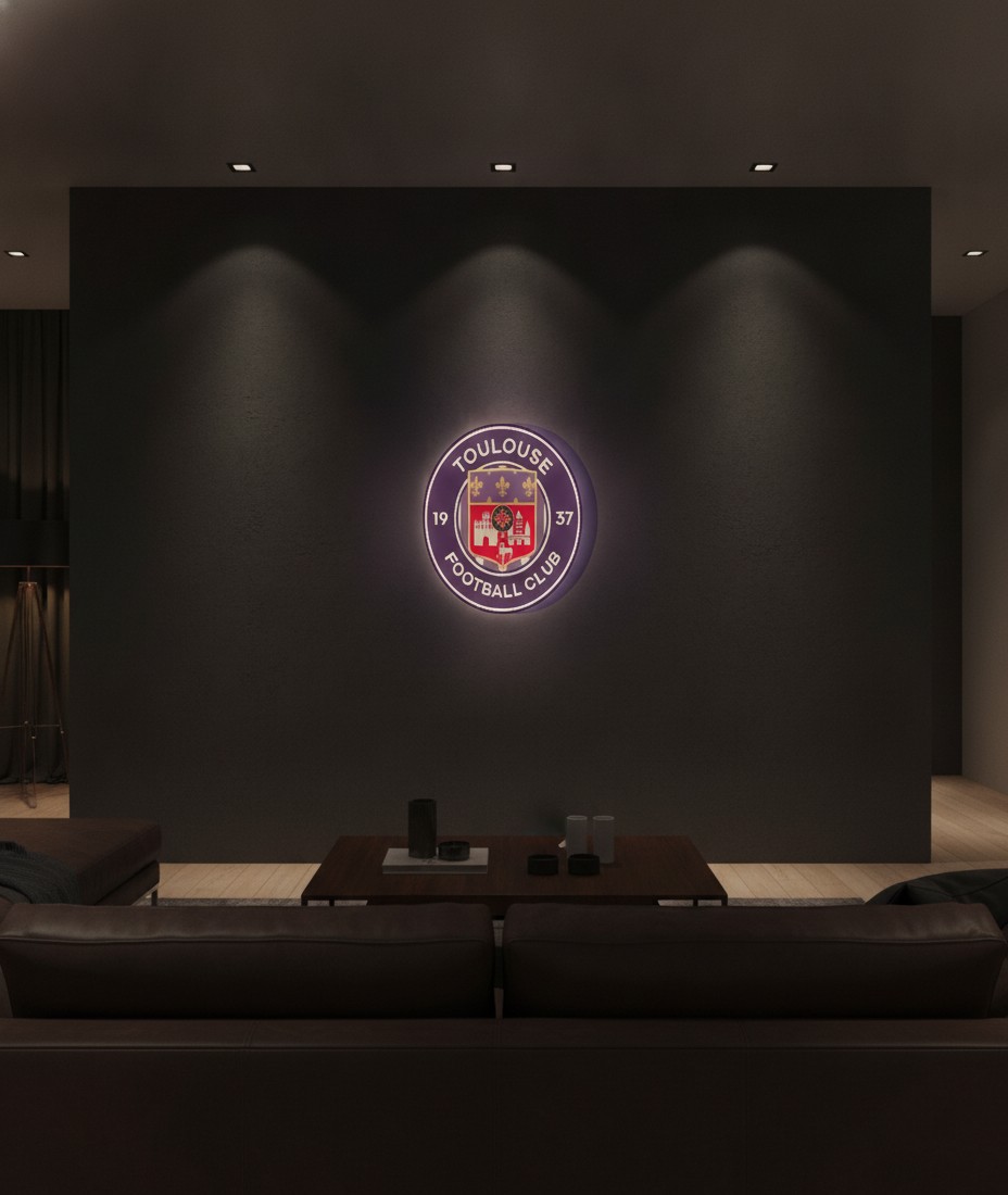 FC Toulouse LED-Leuchtschild Wanddeko Fandeko Geschenk - Mockup