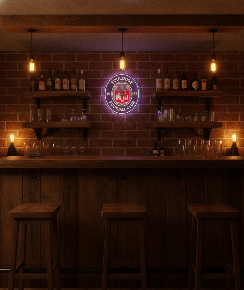 FC Toulouse LED-Leuchtschild Wanddeko Fandeko Geschenk - Mockup