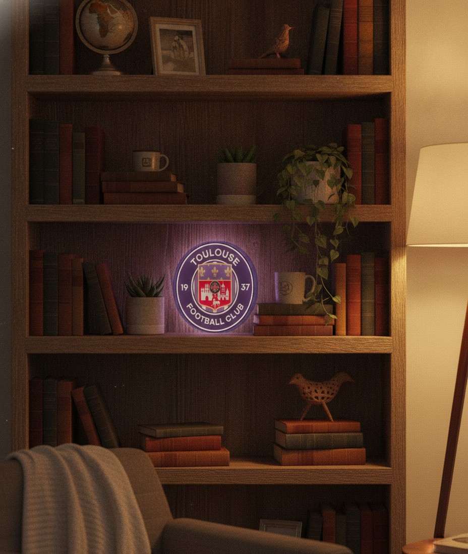 FC Toulouse LED-Leuchtschild Wanddeko Fandeko Geschenk - Mockup