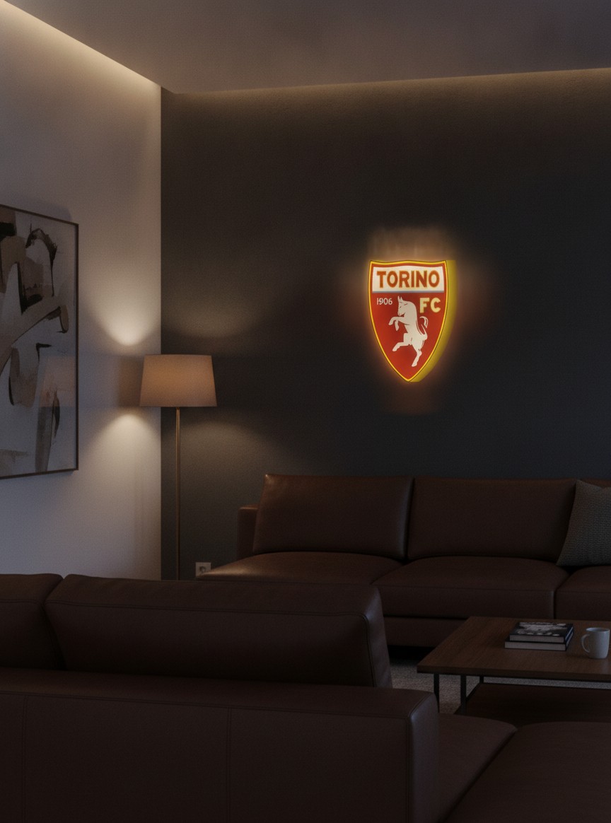 FC Turin LED-Leuchtschild Wanddeko Fandeko Geschenk - Mockup