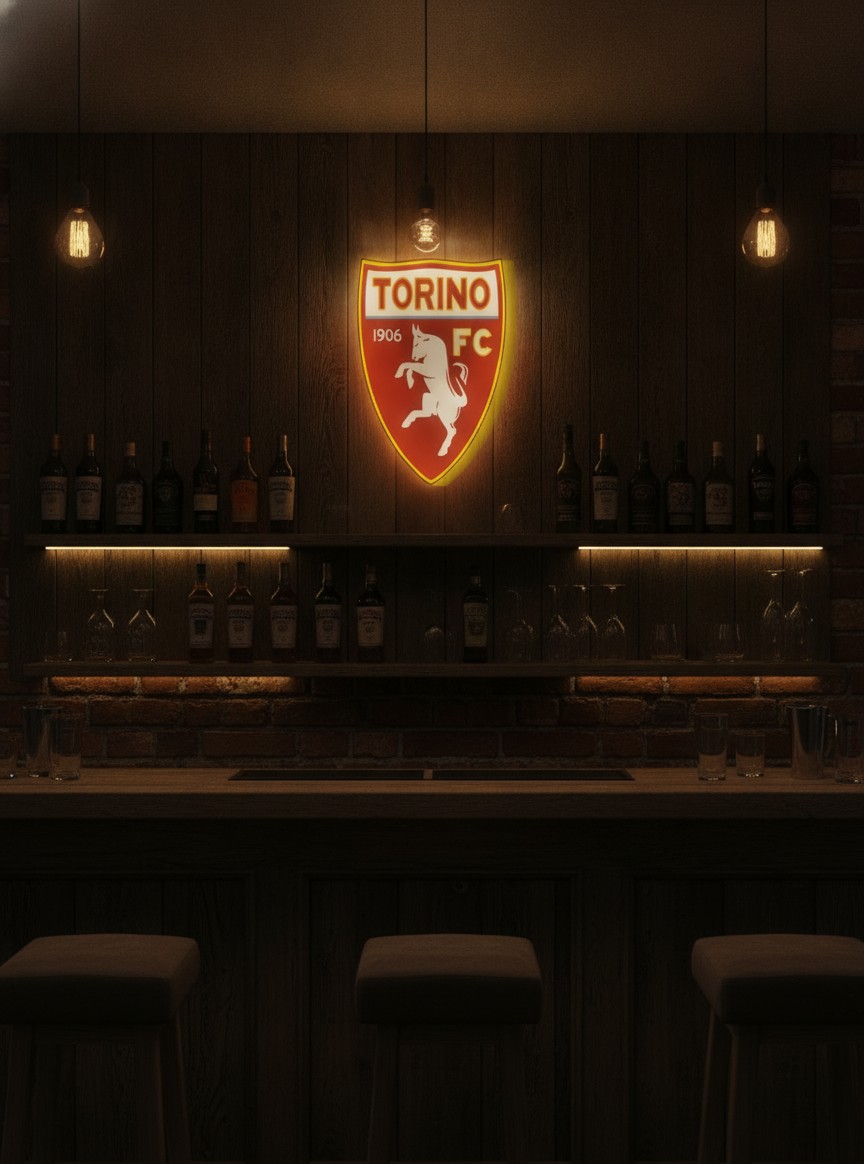 FC Turin LED-Leuchtschild Wanddeko Fandeko Geschenk - Mockup
