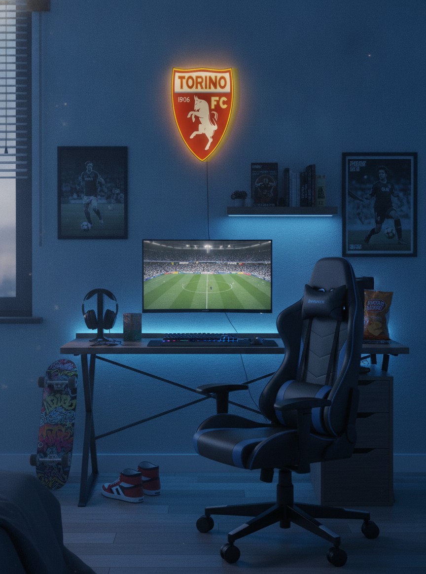 FC Turin LED-Leuchtschild Wanddeko Fandeko Geschenk - Mockup