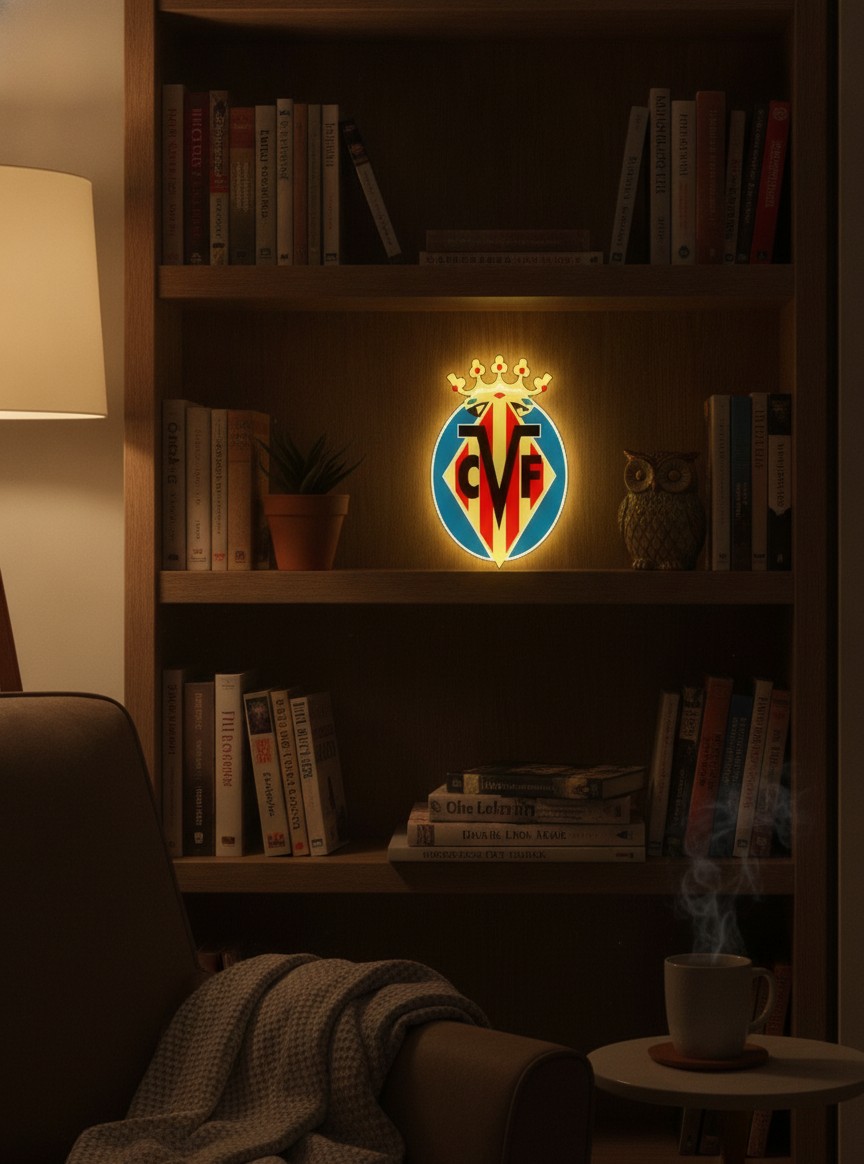 FC Villarreal LED-Leuchtschild Wanddeko Fandeko Geschenk - Mockup