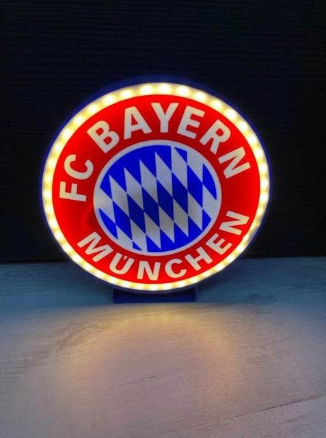 FCB LED-Leuchtschild zum Aufhängen als Wanddeko