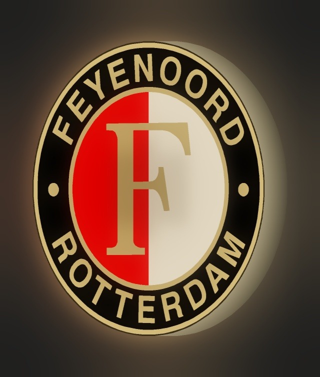 Feyenoord Rotterdam LED-Leuchtschild leuchtend
