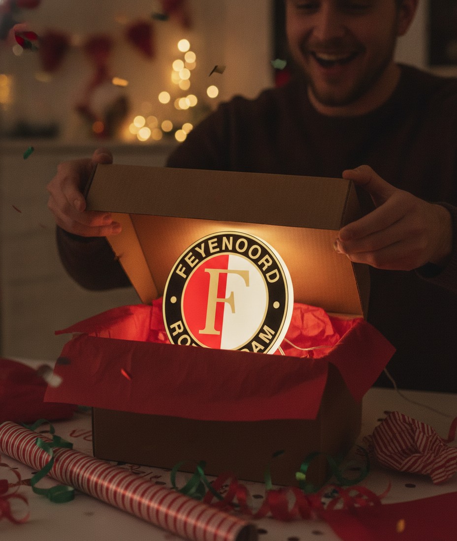 Feyenoord Rotterdam LED-Leuchtschild Wanddeko Fandeko Geschenk - Mockup